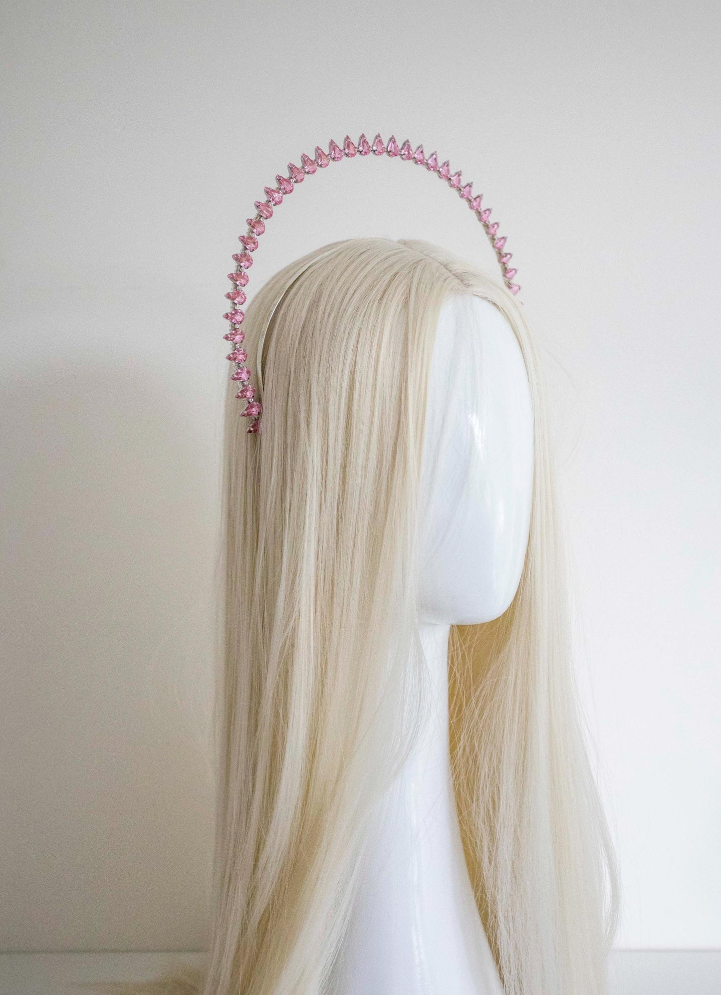 Light Pink Crystals Halo Crown