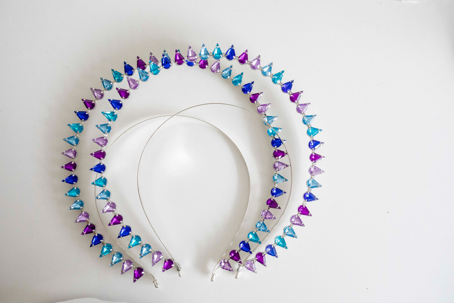 Blue Purple Violet Crystals Halo Crown