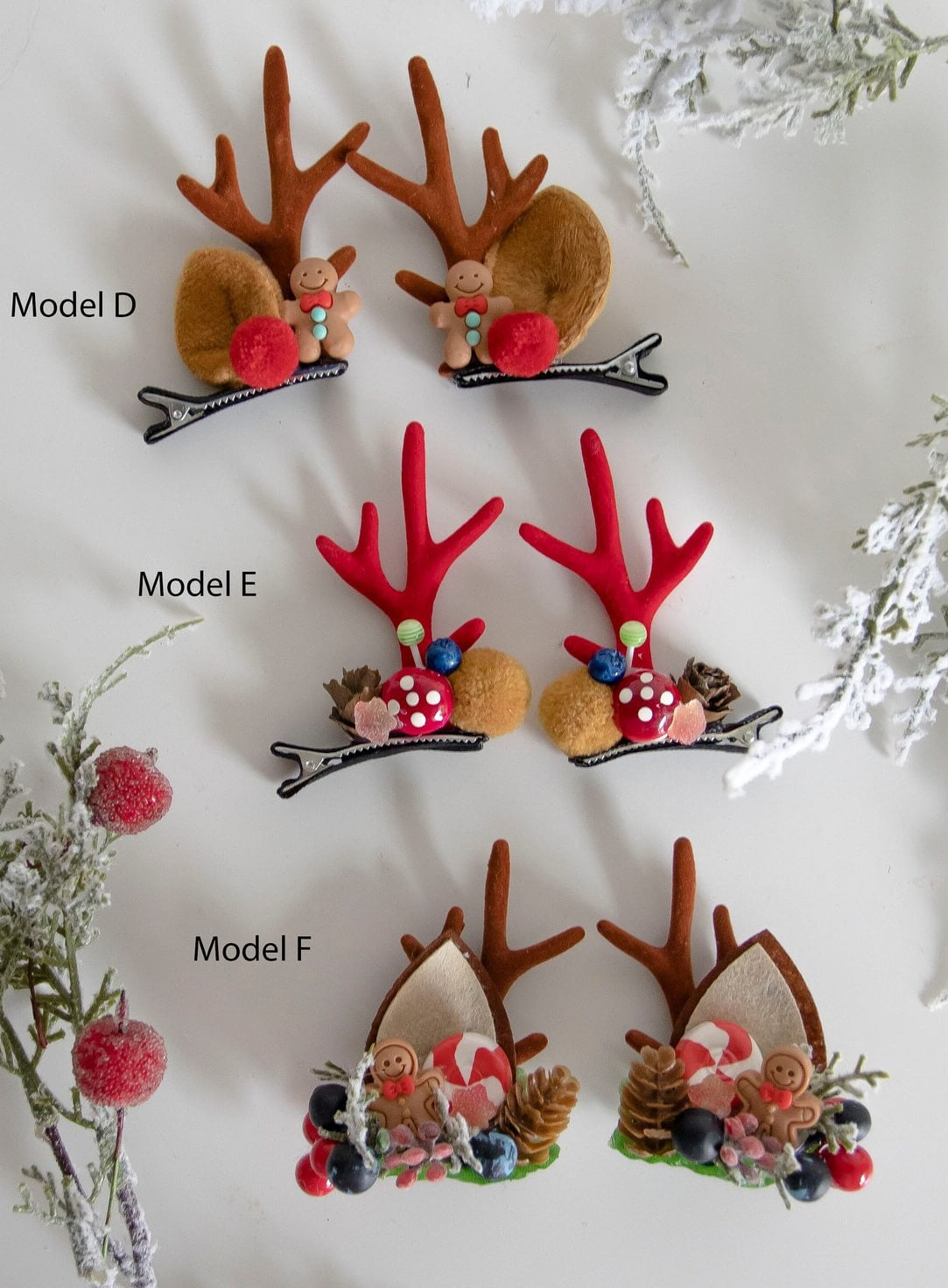 Reindeer Antler Clip Set