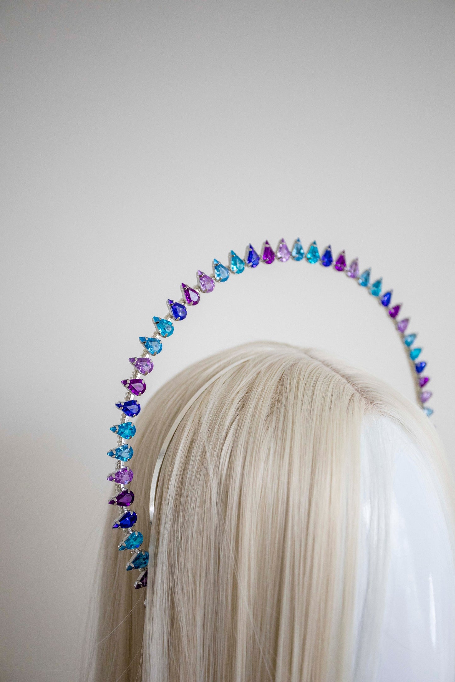 Blue Purple Violet Crystals Halo Crown