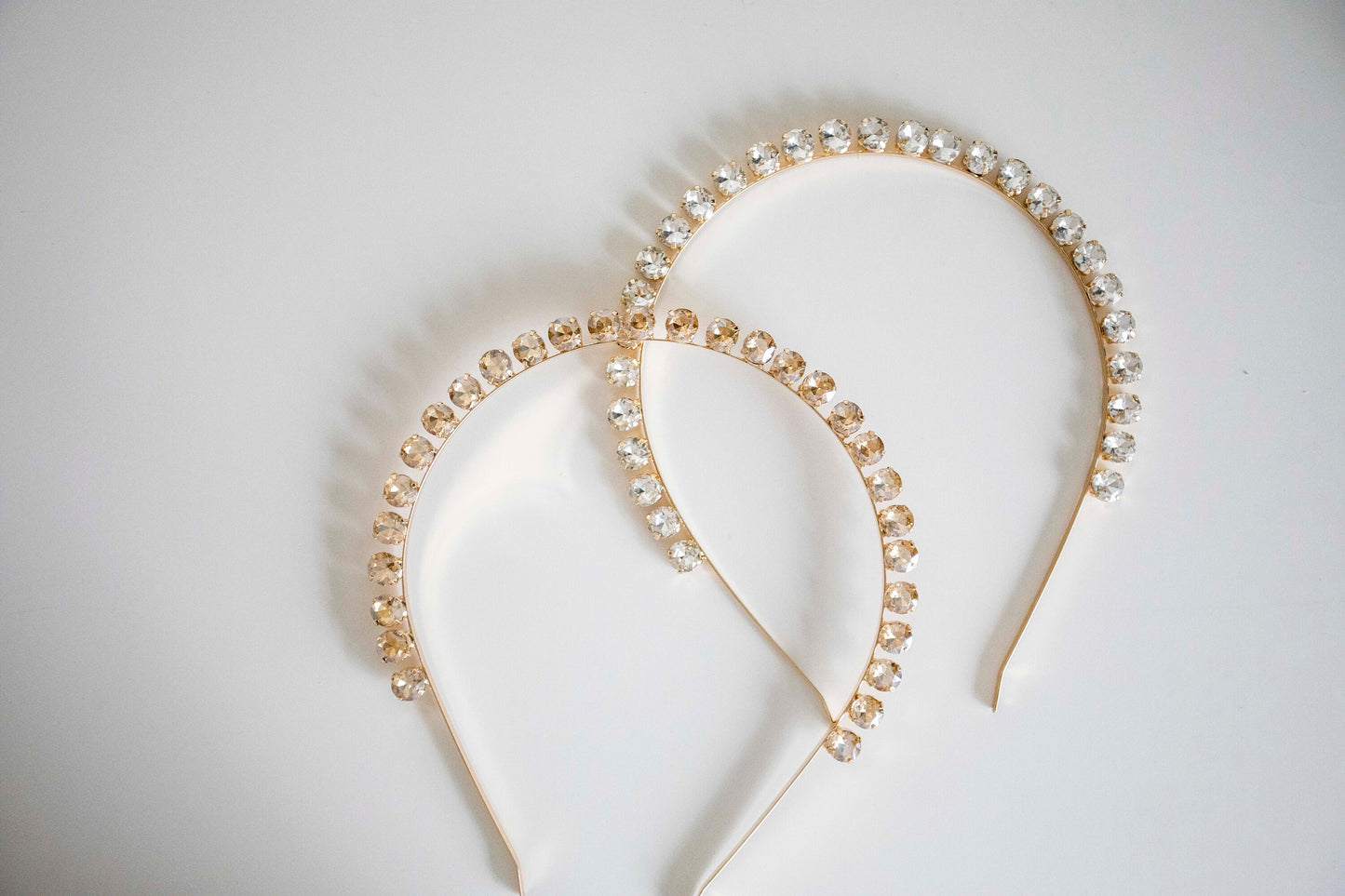 Gold Clear & Champagne Crystals Headband