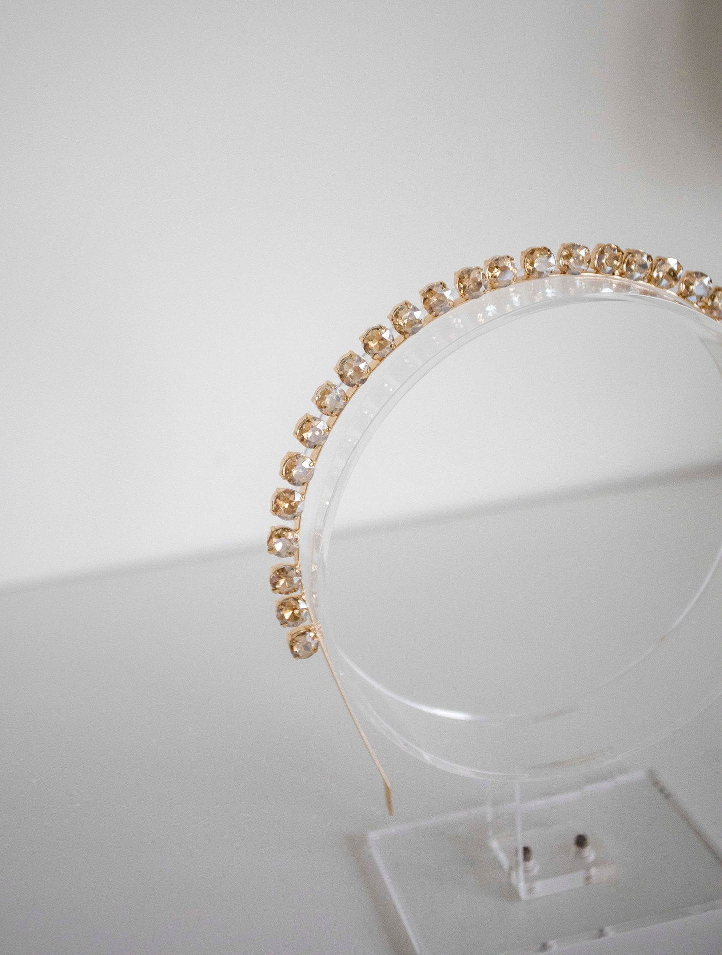 Gold Clear & Champagne Crystals Headband