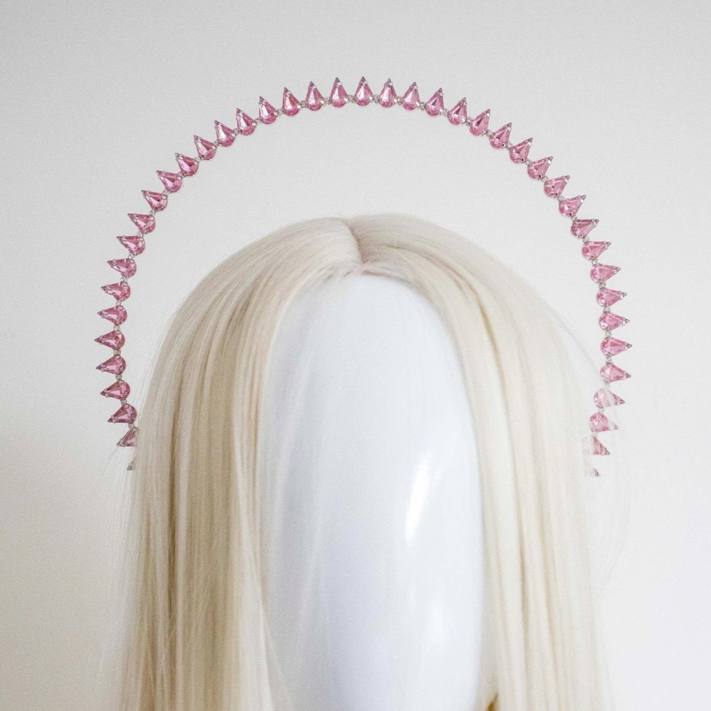 Light Pink Crystals Halo Crown