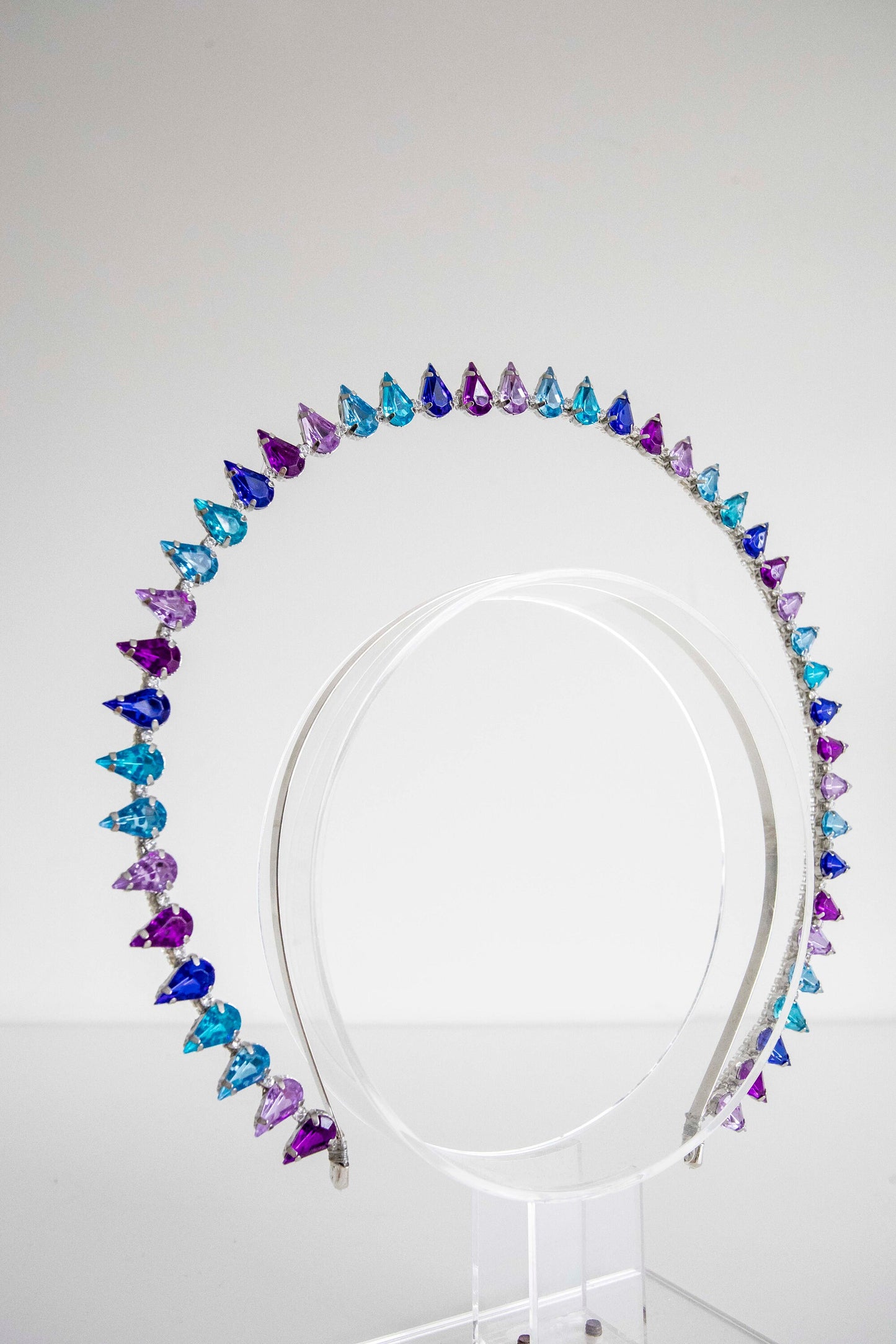 Blue Purple Violet Crystals Halo Crown