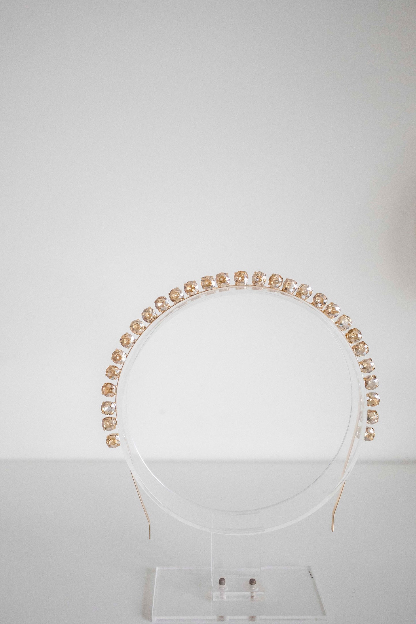 Gold Clear & Champagne Crystals Headband