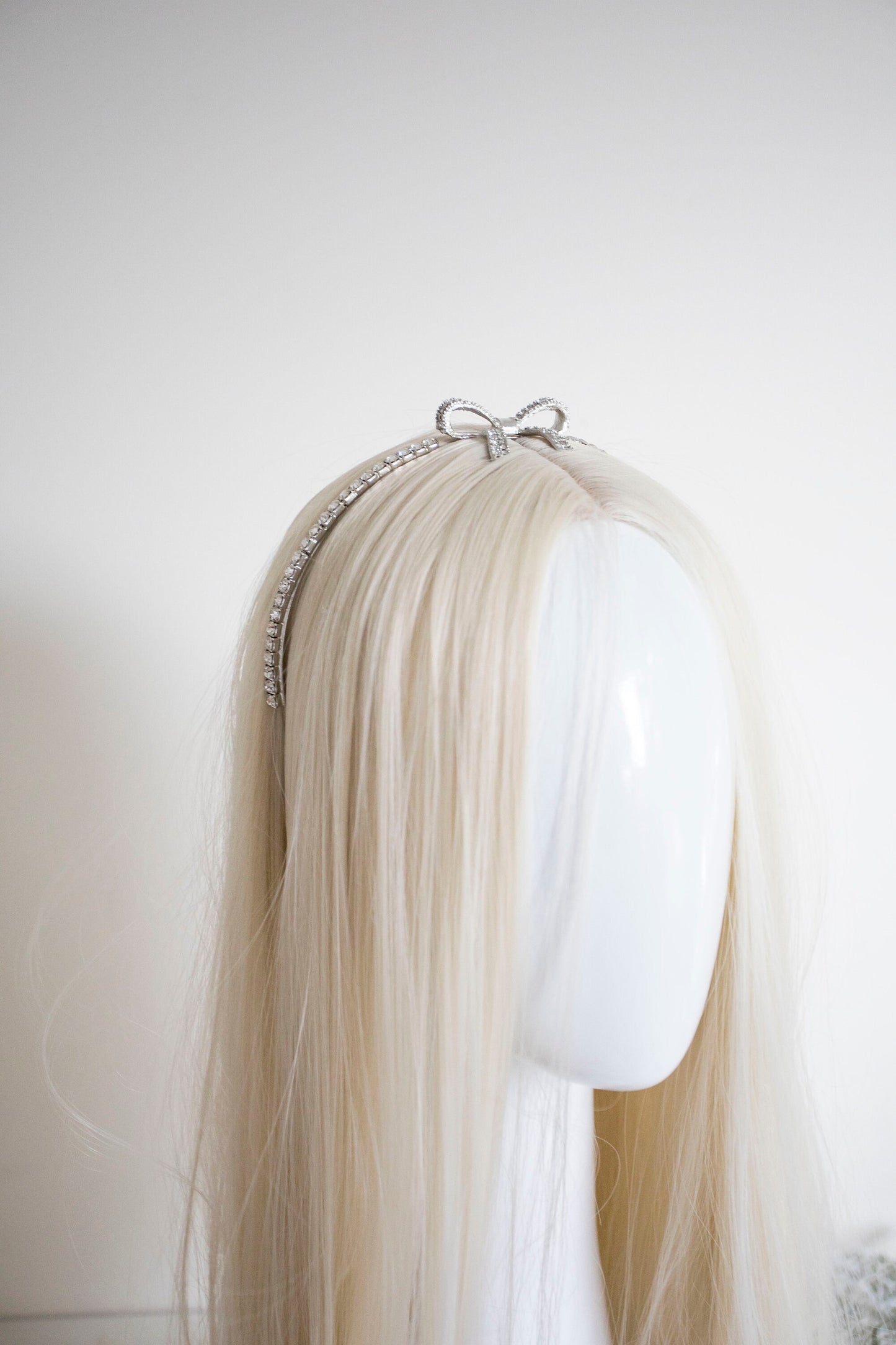 Small Silver Bow Crystals Headband