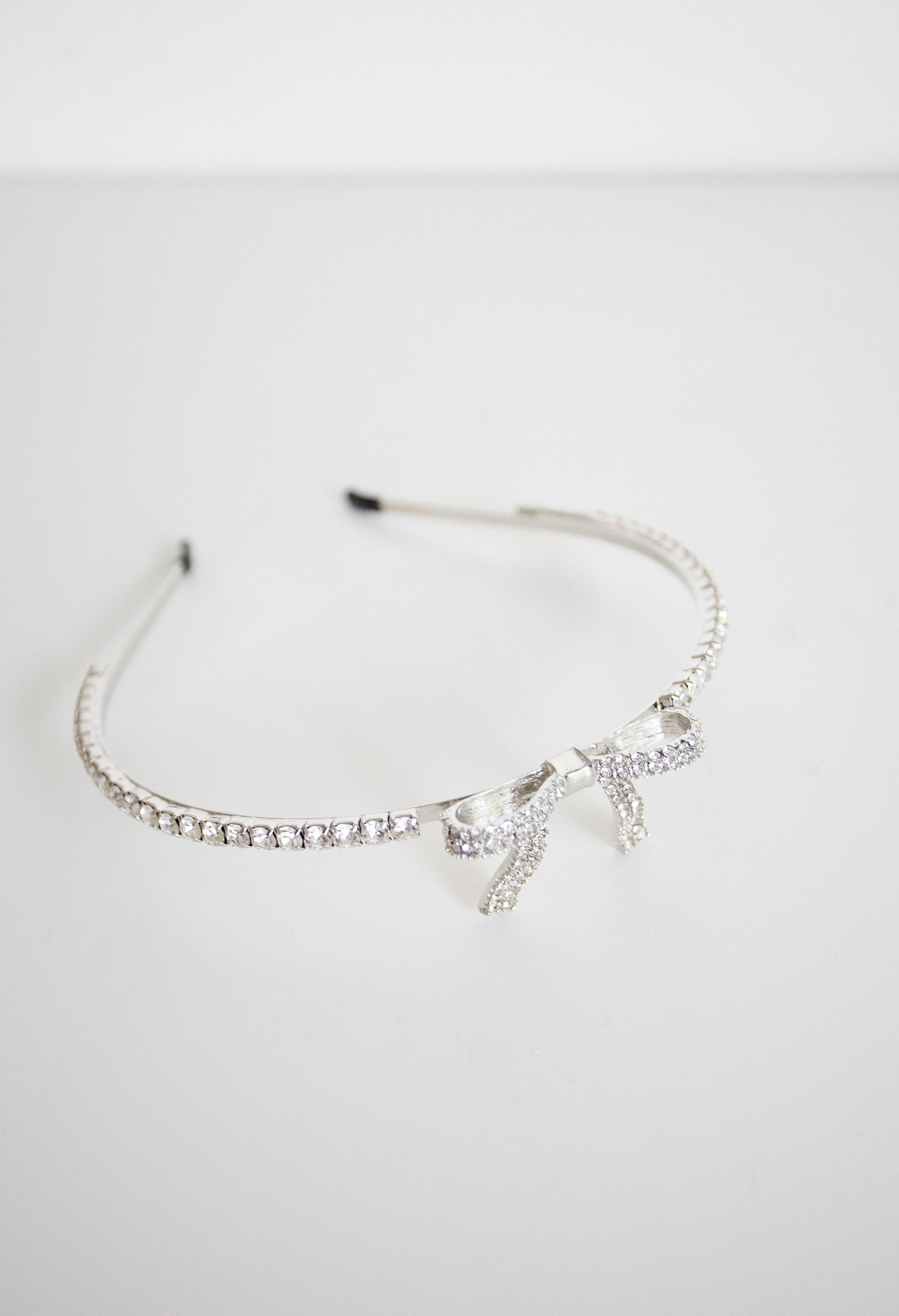 Small Silver Bow Crystals Headband