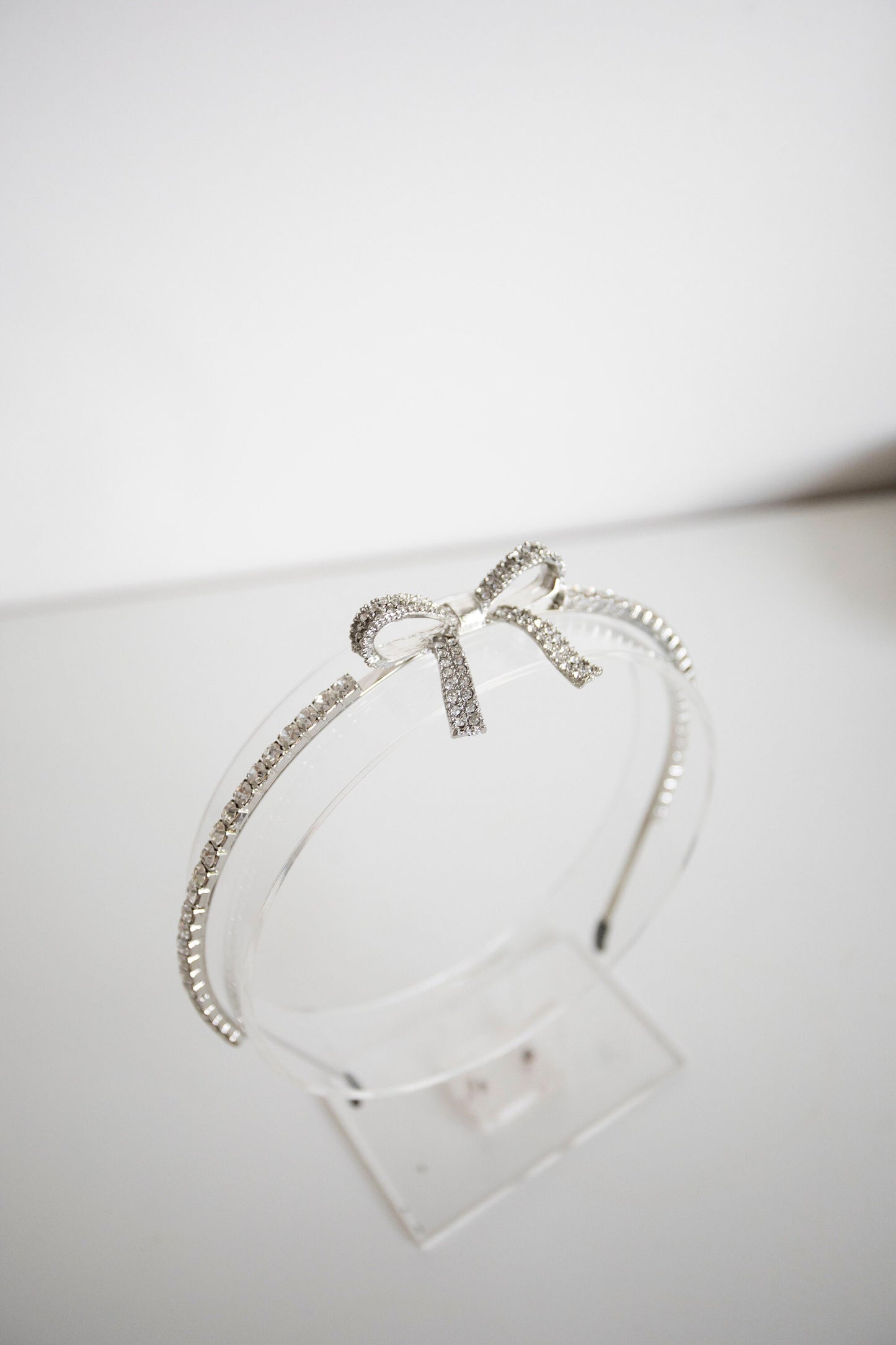 Small Silver Bow Crystals Headband