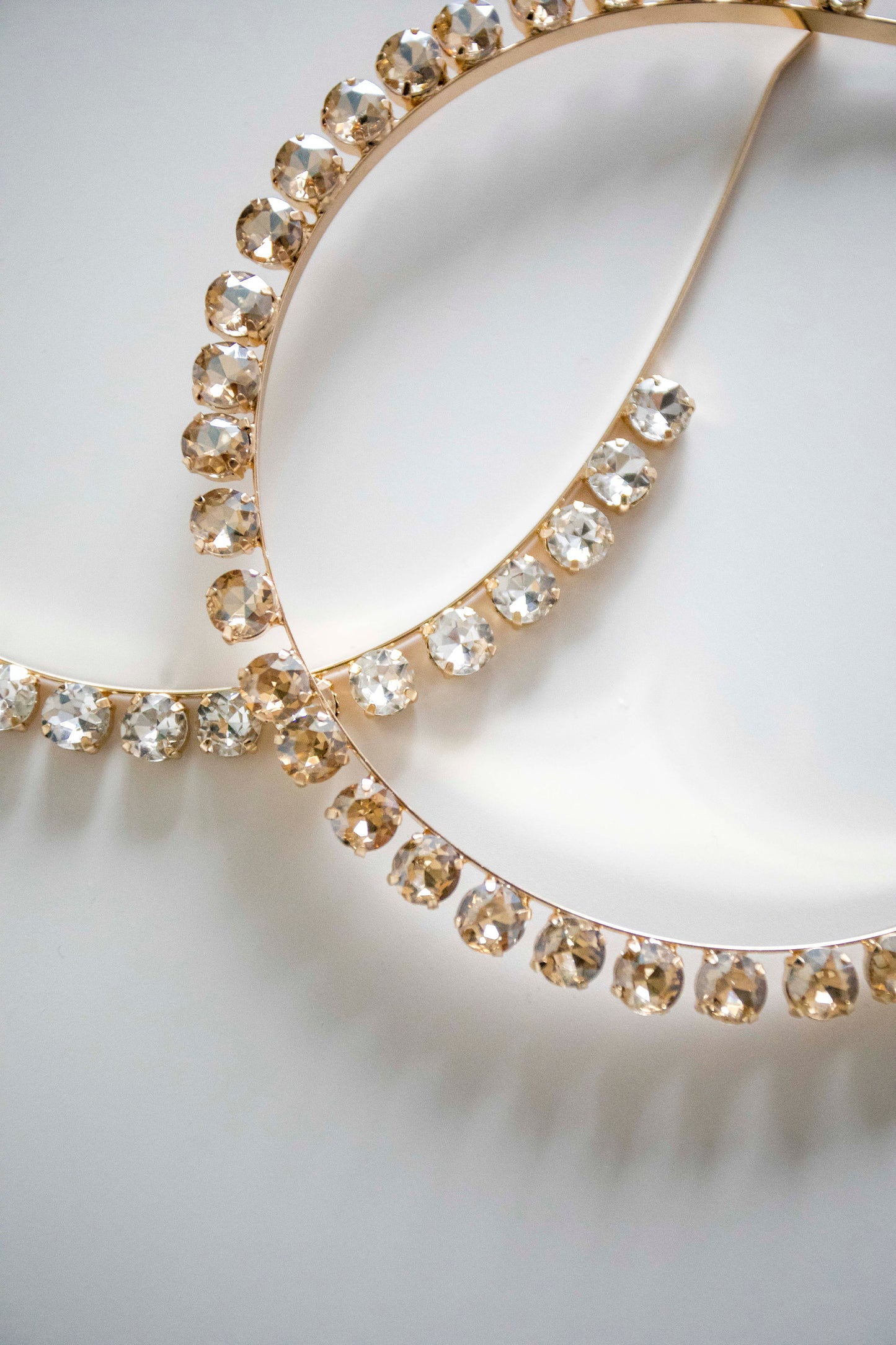 Gold Clear & Champagne Crystals Headband