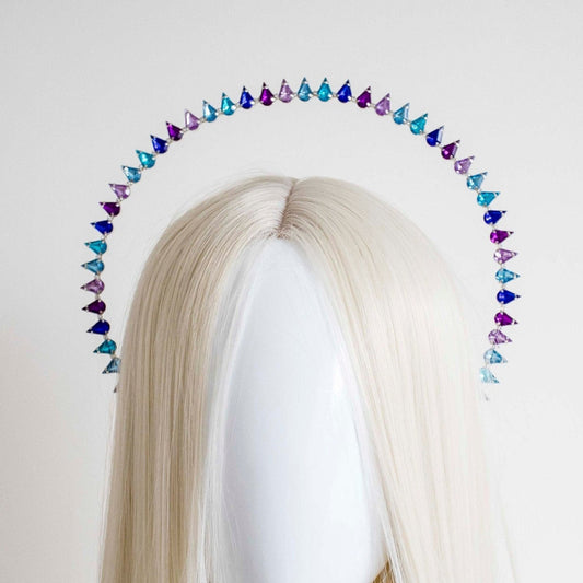 Blue Purple Violet Crystals Halo Crown