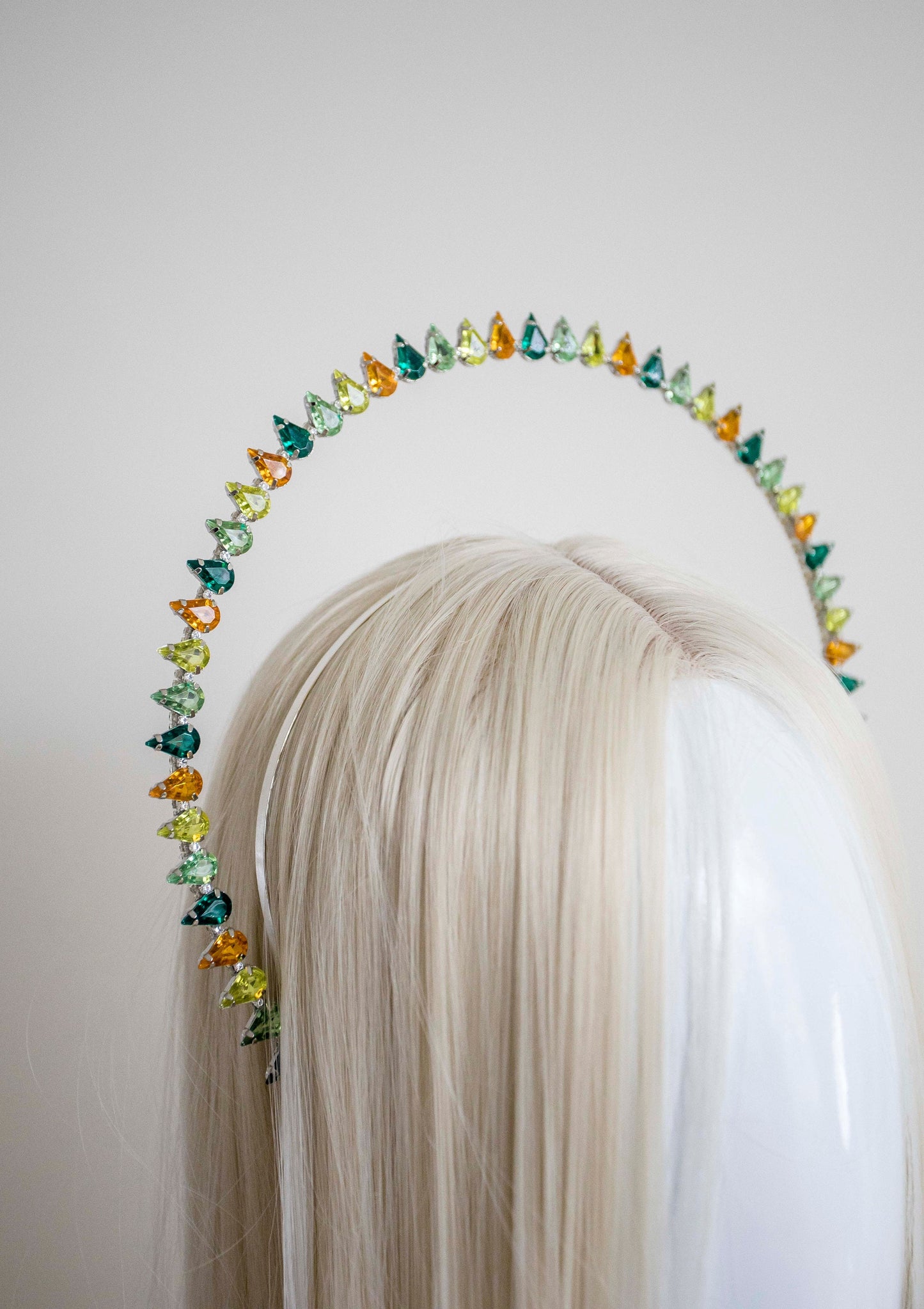 Green Crystals Halo Crown