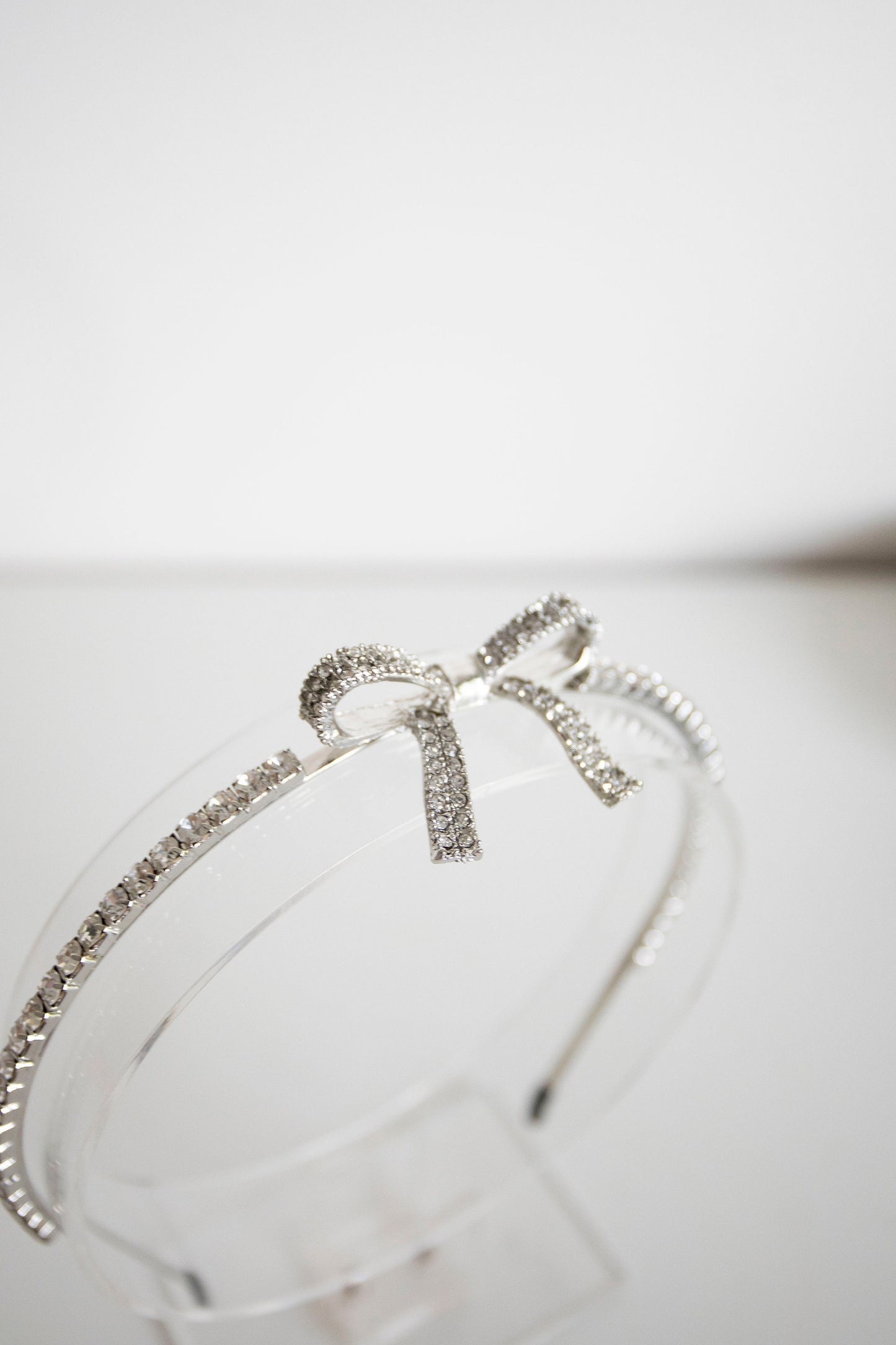 Small Silver Bow Crystals Headband