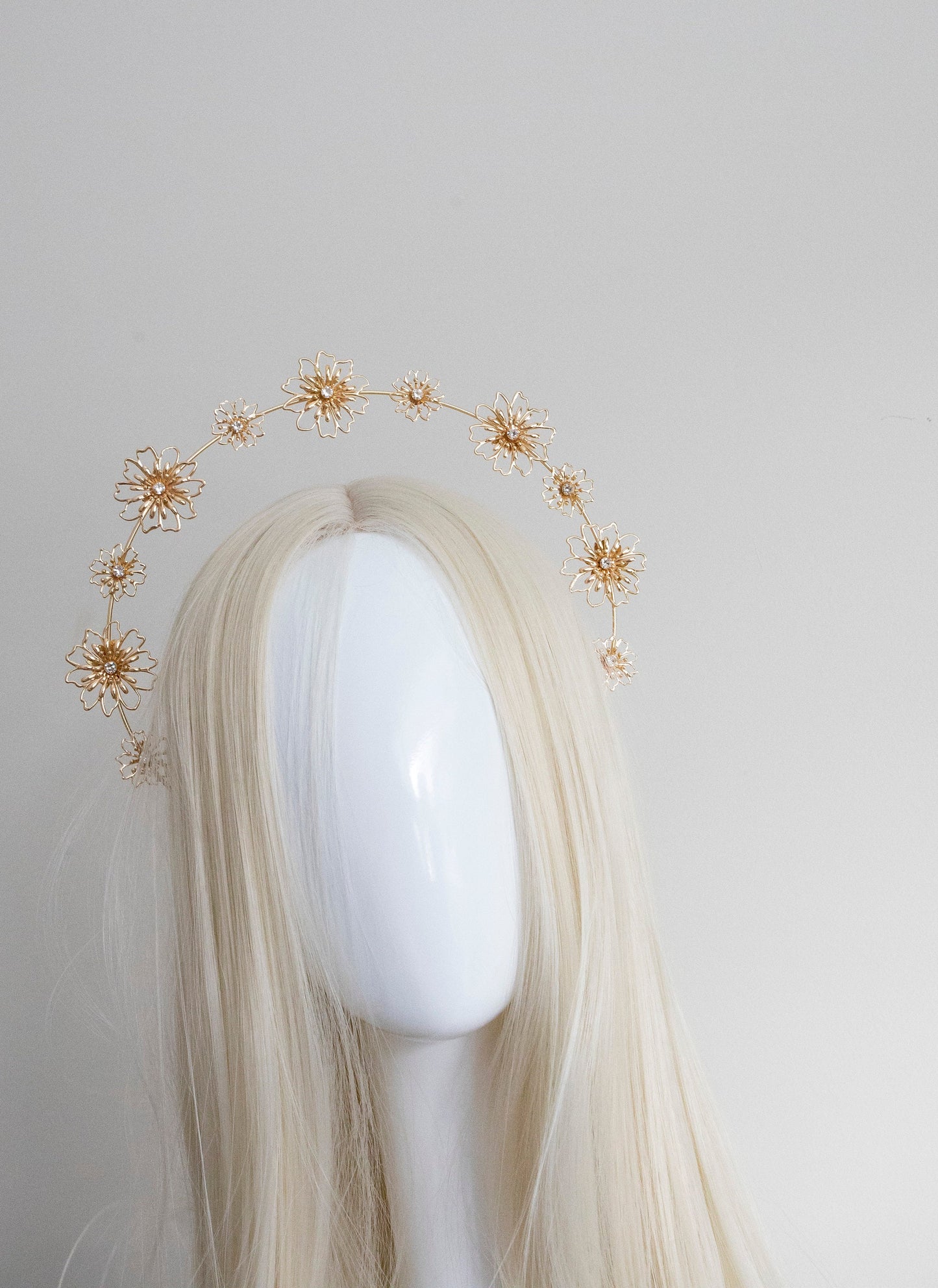 Small Gold flower Halo Crown