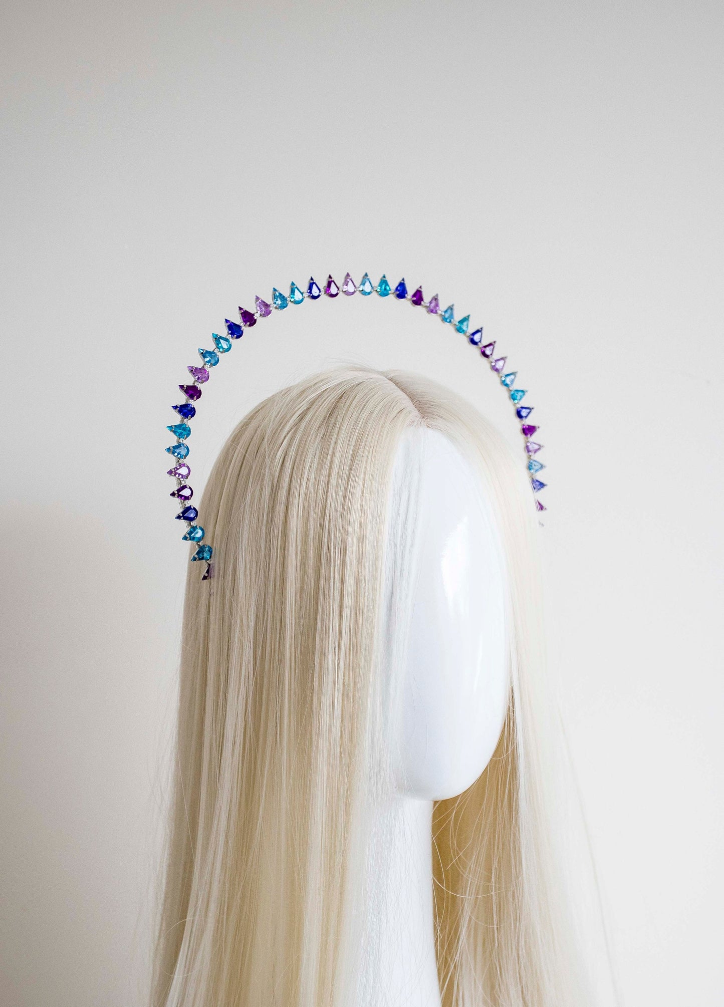 Blue Purple Violet Crystals Halo Crown