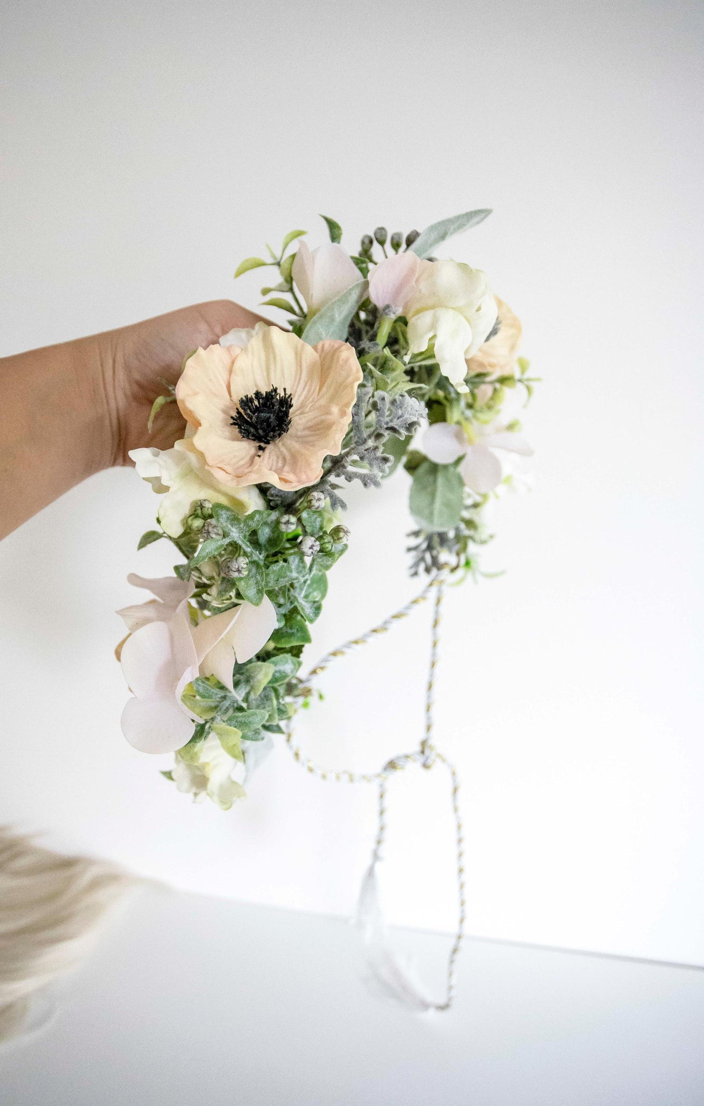 Soft pink floral headband