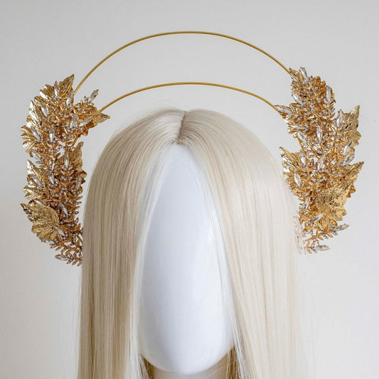 Large Gold Leaf Headpiece