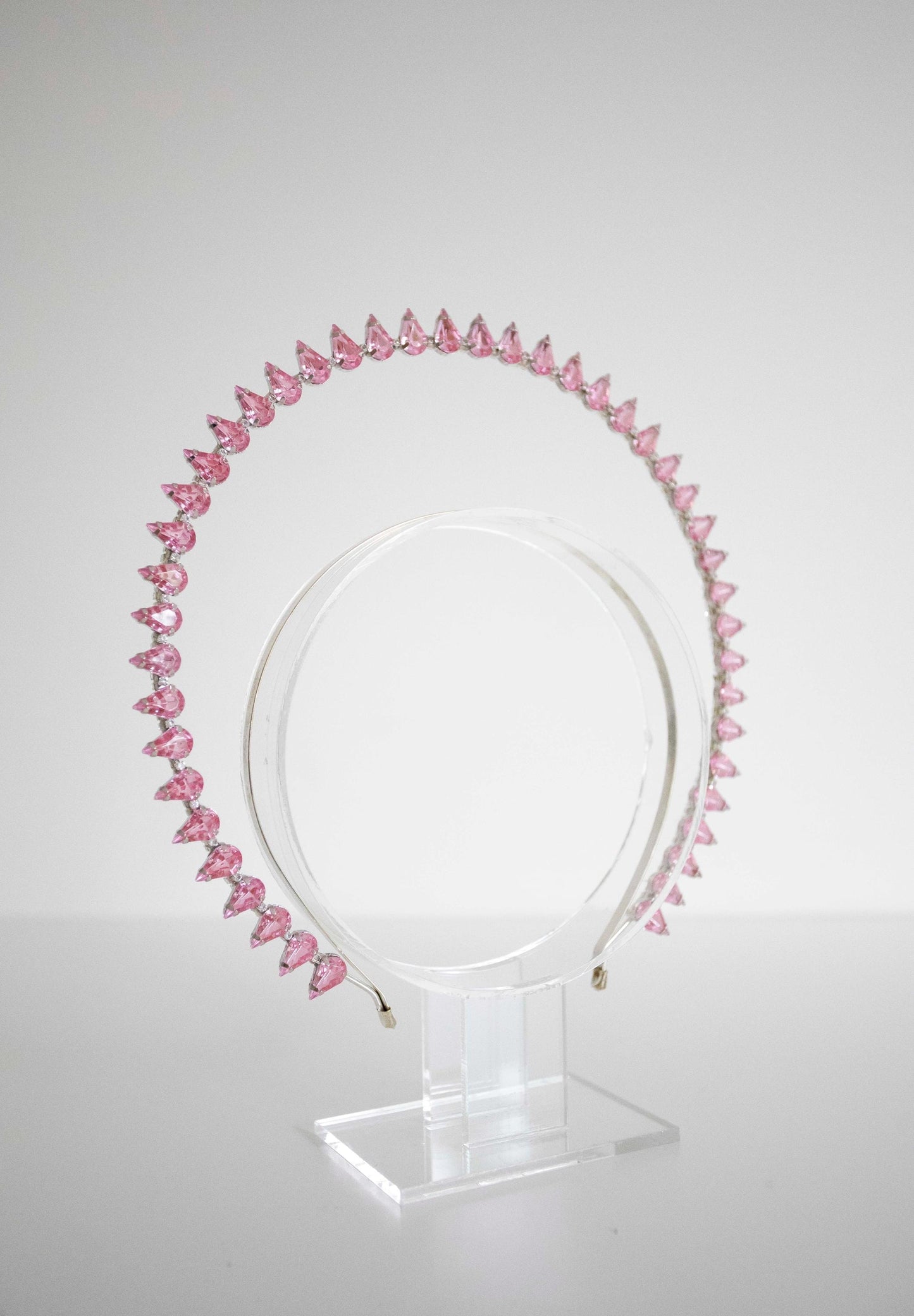 Light Pink Crystals Halo Crown