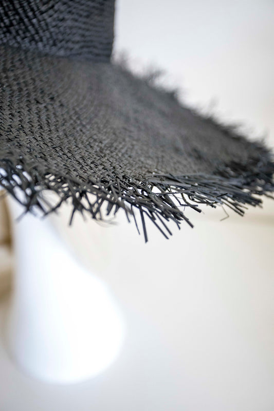 Black Fringe Sun Hat