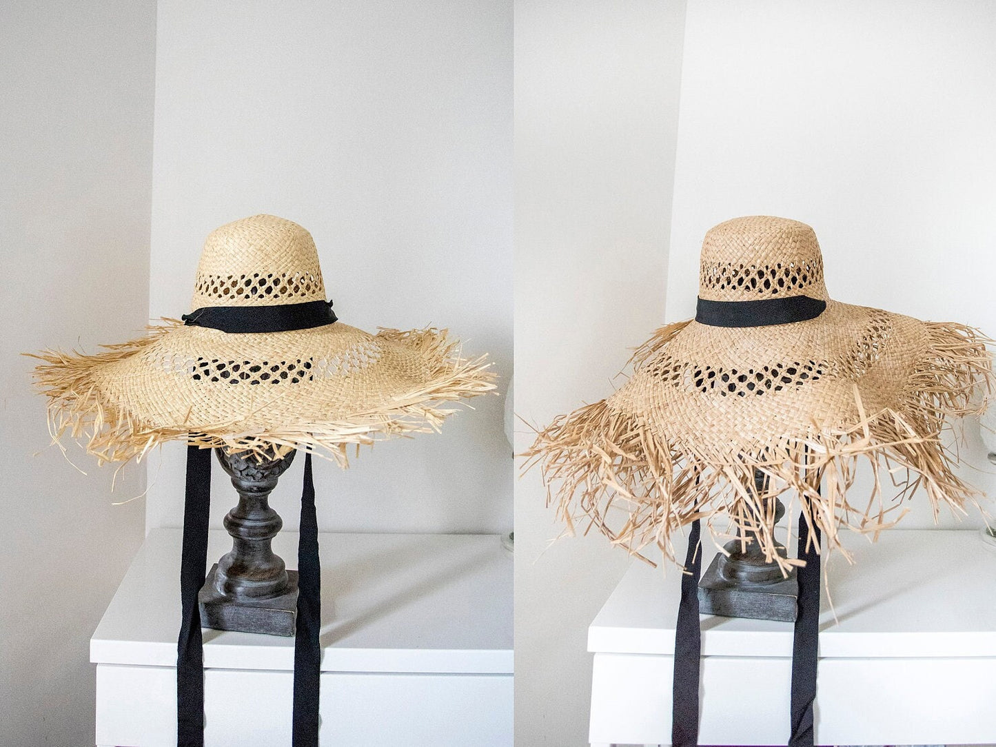 Fringe hat in natural