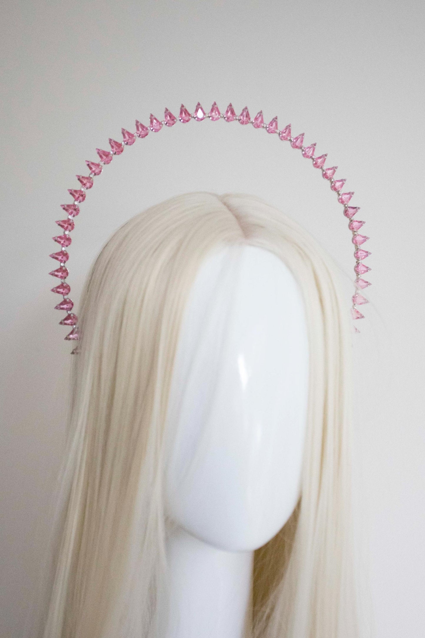 Light Pink Crystals Halo Crown