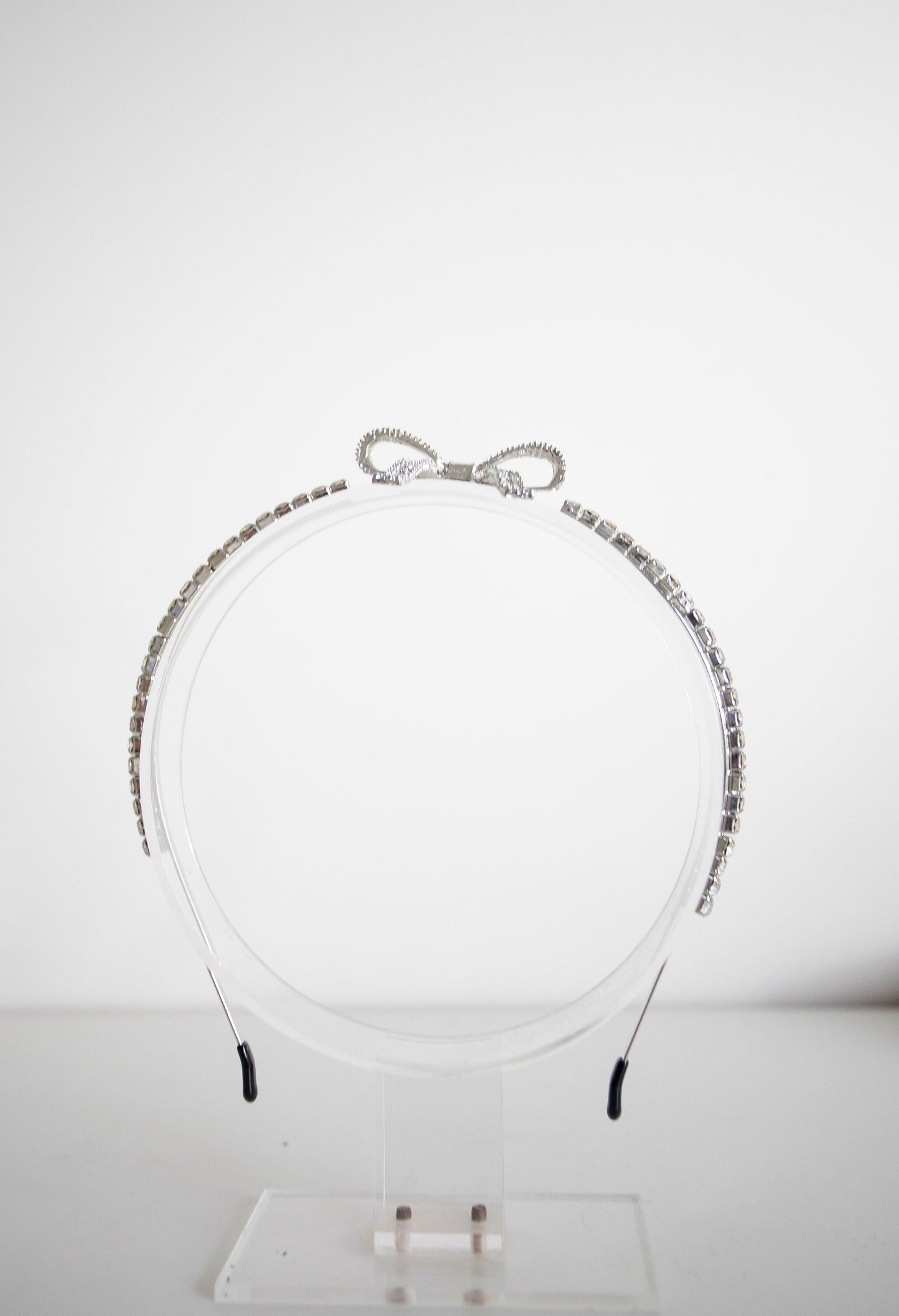 Small Silver Bow Crystals Headband